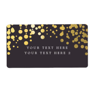 Grey & Gold Foil Modern Confetti Package Label
