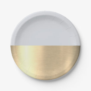 Grey Gold Foil Rustic Faux Jesus Christ Pastor Paper Plate