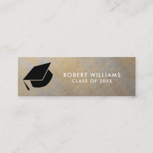 Grey Gold Metallic Grad Cap Graduation Insert