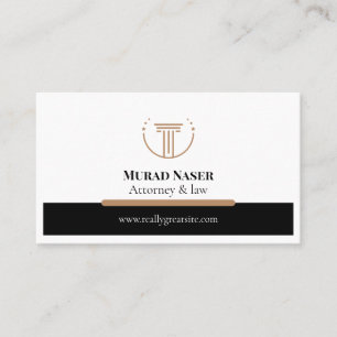 Grey & Gold Modern Attorney Design Elegant Lawyer Business Card