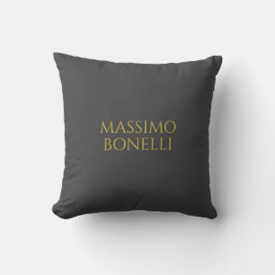 Grey & Gold Modern Minimalist Elegant Your Name Cushion