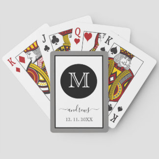 Grey Gold Personalised Monogram and Name Playing C Cards