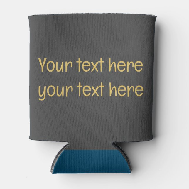 Grey Gold Professional Trendy Minimalist Own Text Can Cooler (Front)