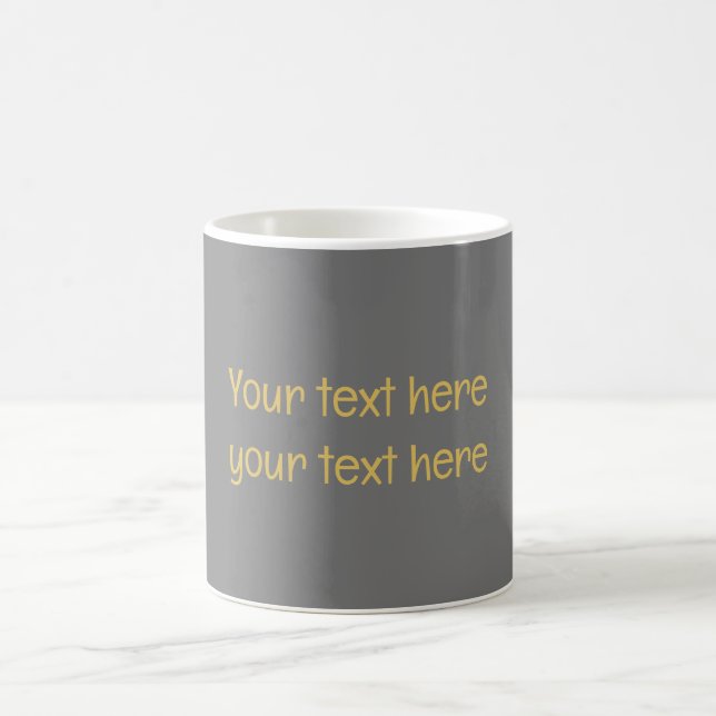 Grey Gold Professional Trendy Minimalist Own Text Coffee Mug (Center)