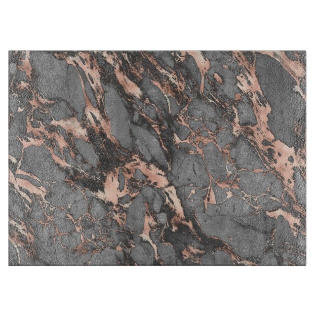 Grey gold rose marble modern design cutting board (Front)