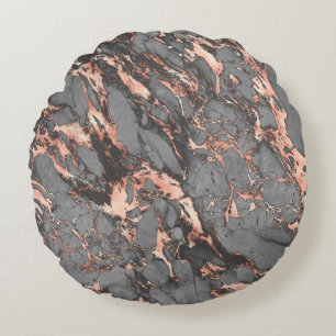 Grey gold rose marble modern design round cushion