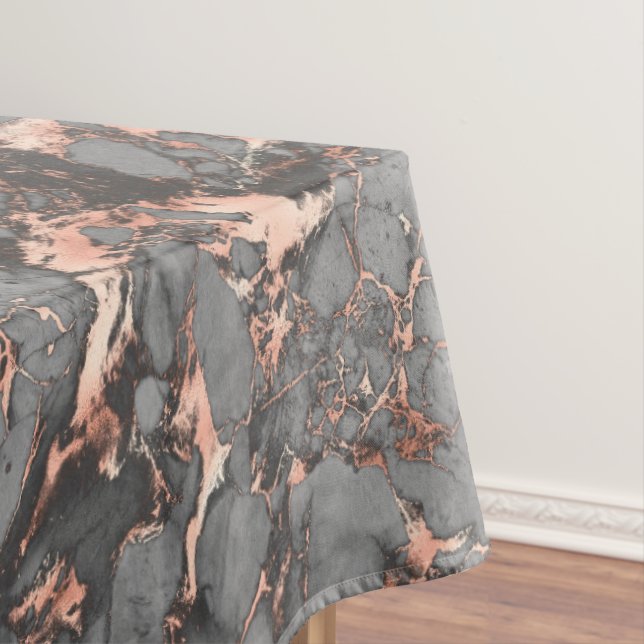 Grey gold rose marble modern design tablecloth (In Situ)