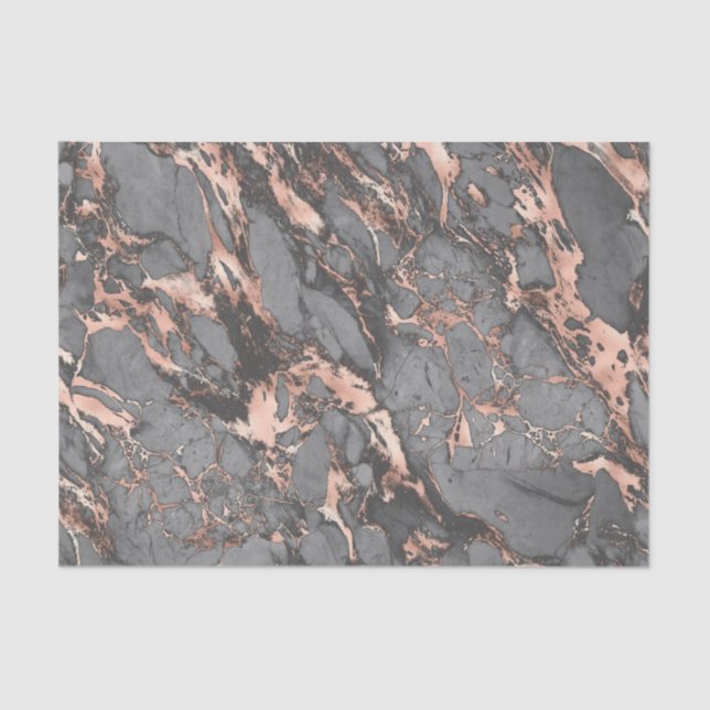 Grey gold rose marble modern design tissue paper (Front)