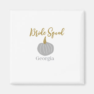Grey golden pumpkin fall bride squad modern magnet