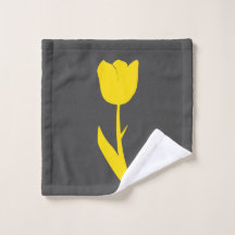 Grey Golden Yellow Tulip Dark Grey Big Floral Cute