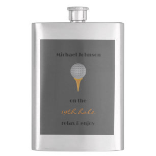 Grey Golf Ball Personalised Bachelor Party Hip Flask