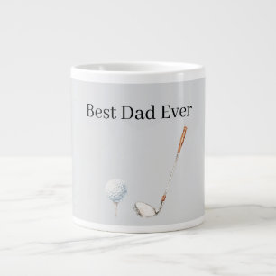 Grey Golf Club Ball Best Dad Large Coffee Mug