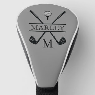 Grey Golf Club Player Name Golf Head Cover