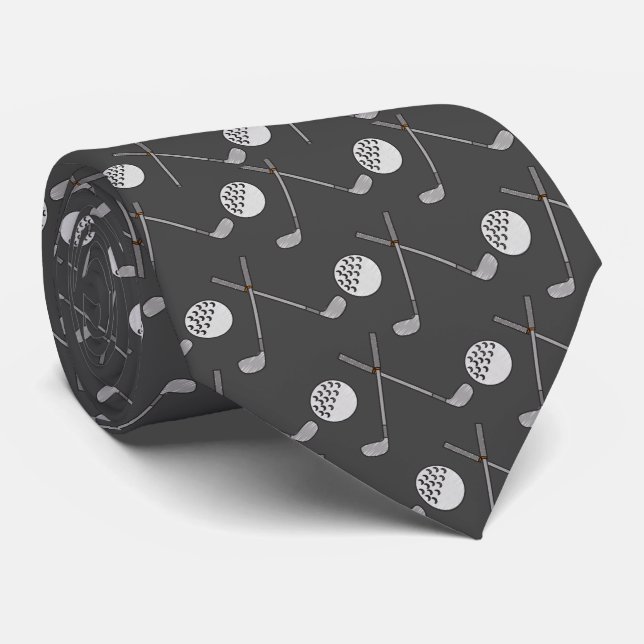 Grey Golf  Lover's Work, Graduation, Birthday Tie (Rolled)