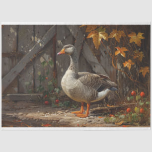 Grey Goose in the Barnyard Decoupage Tissue Paper