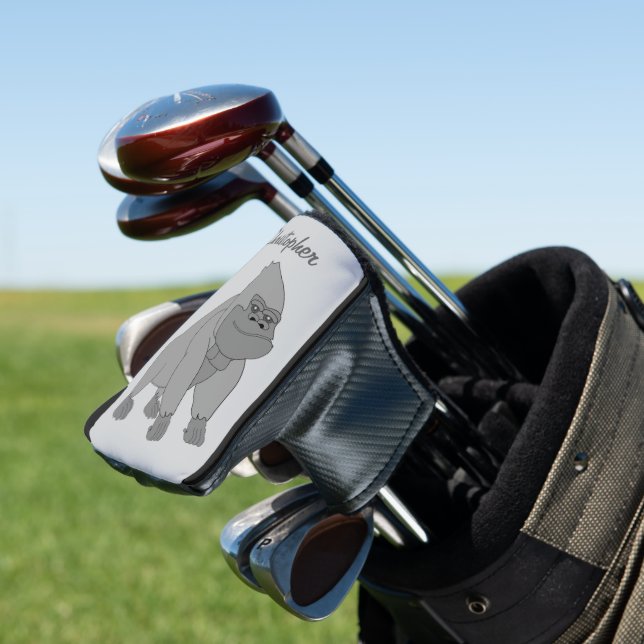 Grey Gorilla Design Golf Head Cover (In Situ)