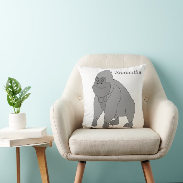 Grey Gorilla Design Personalised Cushion (Chair)