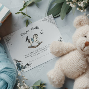 Grey Gothic Baby Shower Diaper Raffle Enclosure Card