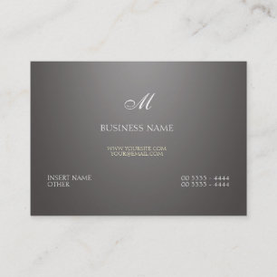 Grey Gradient and Monogram Business Card