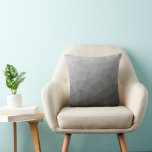 Grey Gradient Geometric Mesh Pattern Cushion<br><div class="desc">Cool light dark ombre gradient geometric mesh patterned pillow home decor for modern rooms. 
Subtle modern light grey gradient geometric mesh pattern. Triangle geometric mesh with light dark grey ombre gradient design.</div>