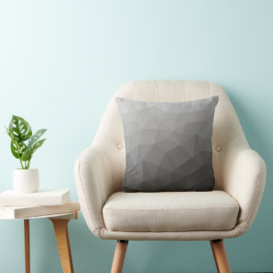 Grey Gradient Geometric Mesh Pattern Cushion
