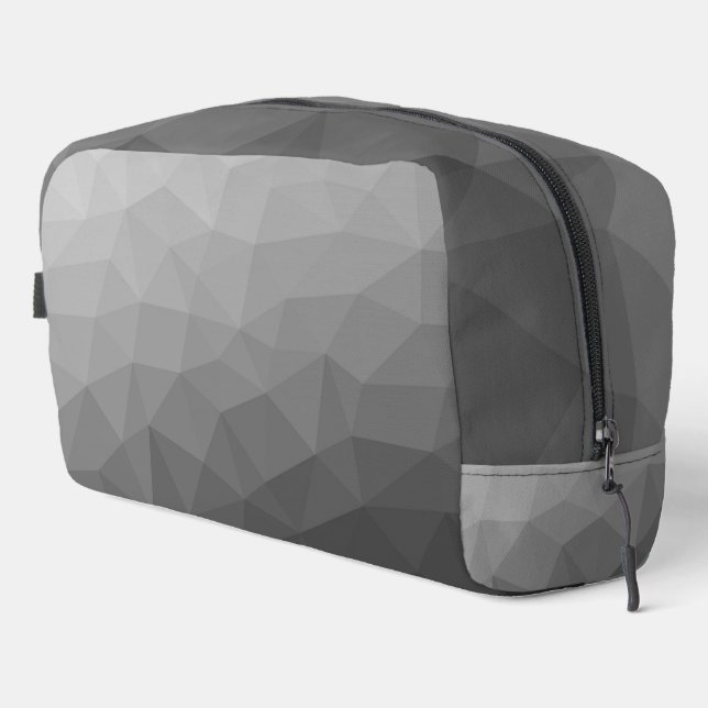 Grey gradient geometric mesh pattern dopp kit (Right Corner)