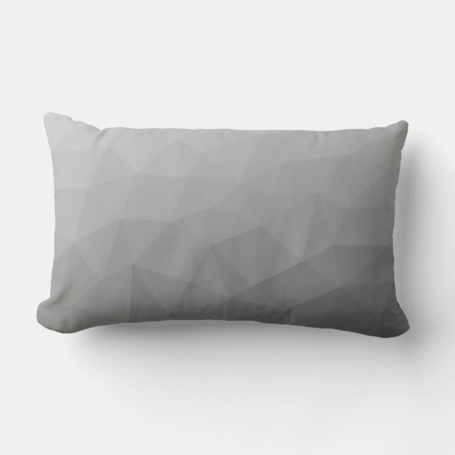 Grey Gradient Geometric Mesh Pattern Lumbar Cushion (Front)