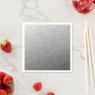 Grey Gradient Geometric Mesh Pattern Napkin