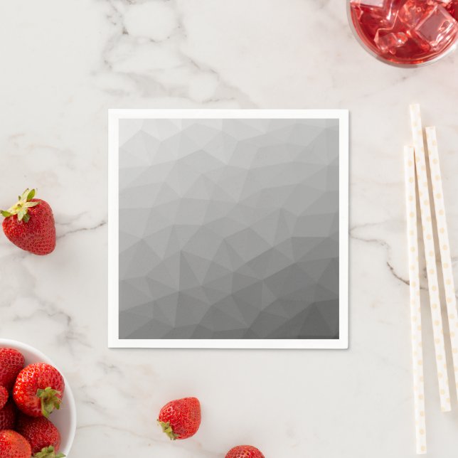 Grey Gradient Geometric Mesh Pattern Napkin (Insitu)