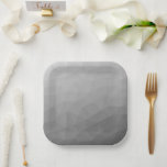 Grey Gradient Geometric Mesh Pattern Paper Plate<br><div class="desc">Grey Gradient Geometric Mesh Pattern unique gifts for him.

Elegant and cool Triangle geometric mesh with black white grey gradient.

, grey,  grey,  gradient,  mesh,  triangle,  triangles,  geometry,  geometric,  pattern,  cool, 


, black,  white</div>