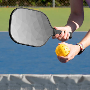 Grey Gradient Geometric Mesh Pattern Pickleball Paddle
