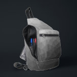 Grey gradient geometric mesh pattern sling bag<br><div class="desc">Grey gradient geometric mesh pattern Printed bag. Cool fashion accessory bag for everyone. Triangle geometric mesh with light to dark Grey ombre gradient design.</div>