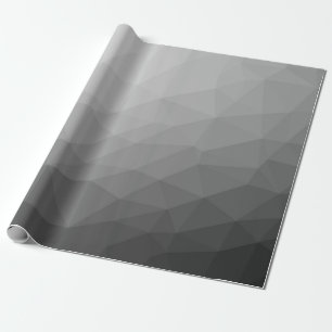 Grey Gradient Geometric Mesh Pattern Wrapping Paper