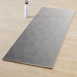 Grey Gradient Geometric Mesh Pattern Yoga Mat
