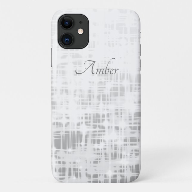 Grey Gradient Glow Sparkles Elegant Personalised Case-Mate iPhone Case (Back)