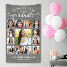 Grey Graduation K–12 Script Photo Collage Modern
