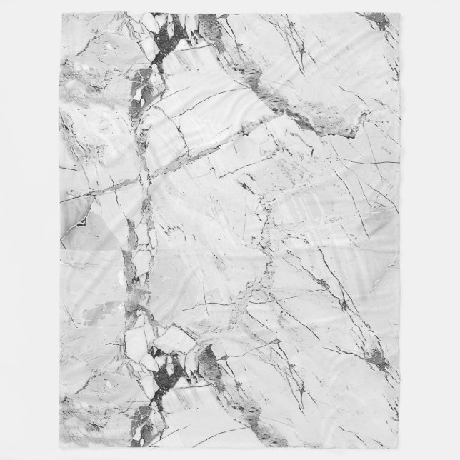 Grey "Granite Haze Whorl" Marble Texture All-Over  Fleece Blanket (Front)