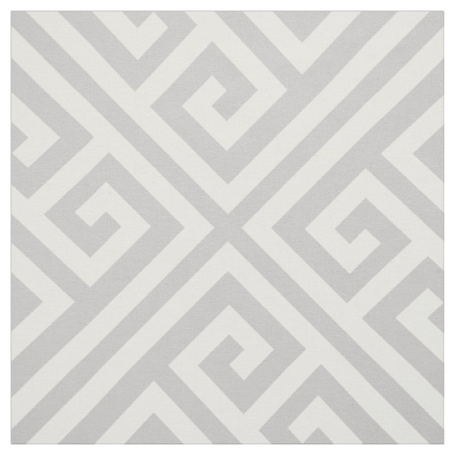 Grey Greek Key Large Scale Fabric (Swatch)