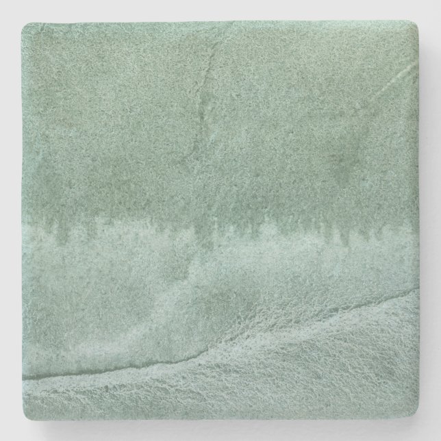 Grey-green abstraction stone coaster (Front)