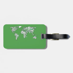 Grey green atlas luggage tag