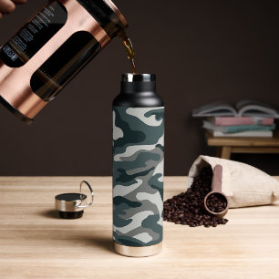Grey & Green Camo Thor Copper Infused Water Bottle