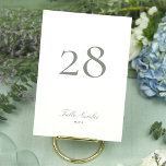 Grey Green Classic Elegant Calligraphy Wedding Table Number<br><div class="desc">This Design is part of a collection;
Please get in touch with me if you need help finding matching designs or products;
Also available in alternate colours</div>
