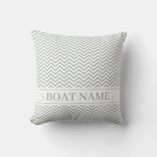 Grey Green Delicate Chevron Exterior. Boat Cushion