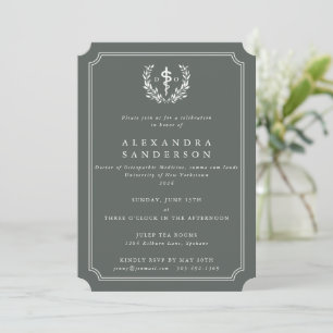 Grey-Green Doctor of Osteopathic Medicine Grad Invitation