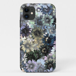 Grey green floral pattern Case-Mate iPhone case