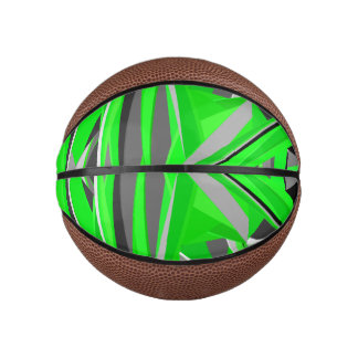 Grey-green geometry mini basketball