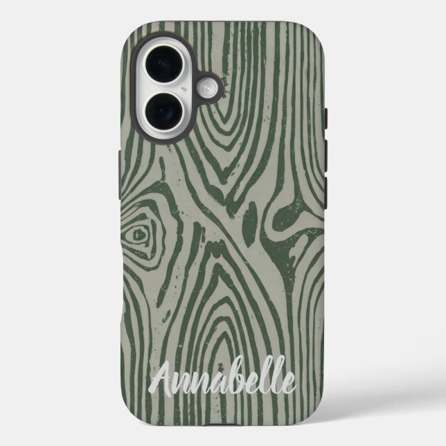 Grey Green iPhone 16 Case (Back)
