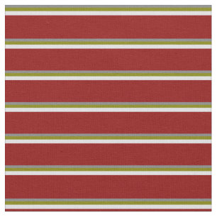 Grey, Green, Lavender, and Dark Red Coloured Lines Fabric