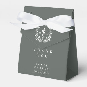 Grey-Green MD Doctor + Asclepius Graduation Favour Box