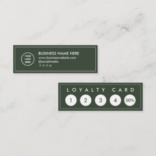 Grey Green Mini Chic Modern Minimalist Loyalty Car Card